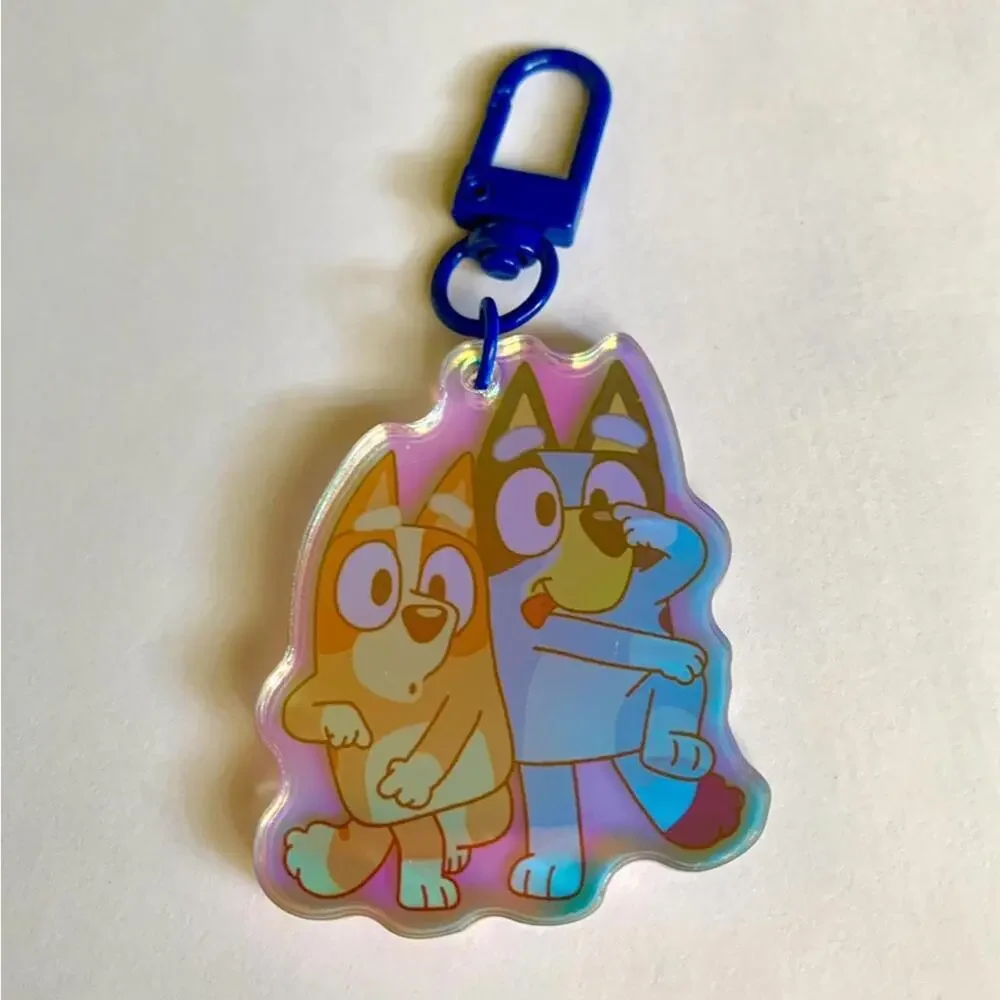 Bluey Holographic Keychain, Bag Charm, Bingo Heeler